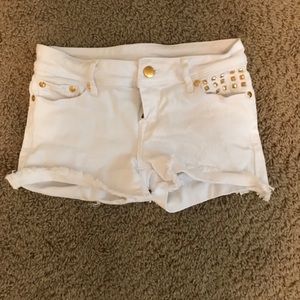 Delia’s white studded shorts